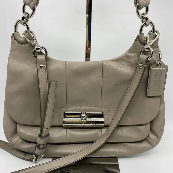 Coach Medium Gray Leather Crossbody Bag/Handbag